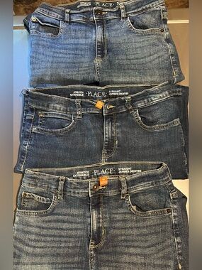 Boys Children’s Place Jeans Blue Straight Stretch Size 14 Lot Of 3